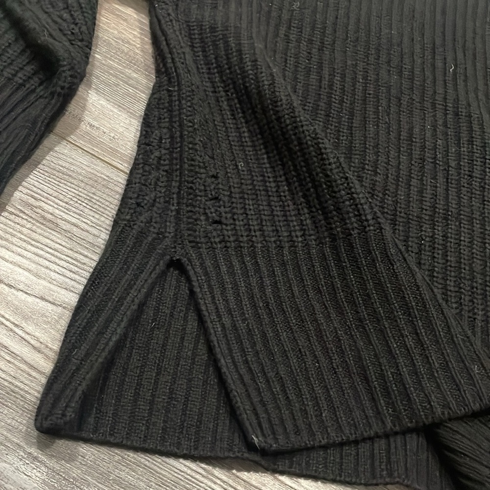 Equipment black funnel neck warm wool cashmere sweater small - Picture 5 of 9